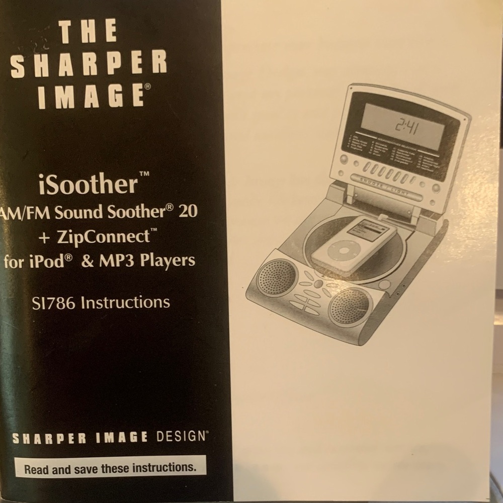 Sharper Image AM/FM Alarm Clock Sound Soother 20 for iPod/MP3 Players - Picture 3 of 13